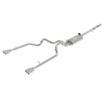 AFE Stainless Steel, With Muffler, 3 Inch to 2.5 Inch, Pipe Diameter, Single Exhaust With Dual Exit 49-34139-P